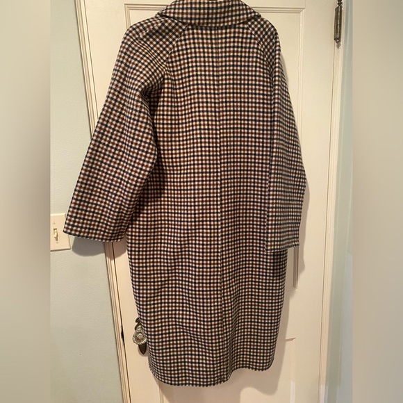 Sezane Clyde Wool Checkered Trench Coat - Picture 8 of 9